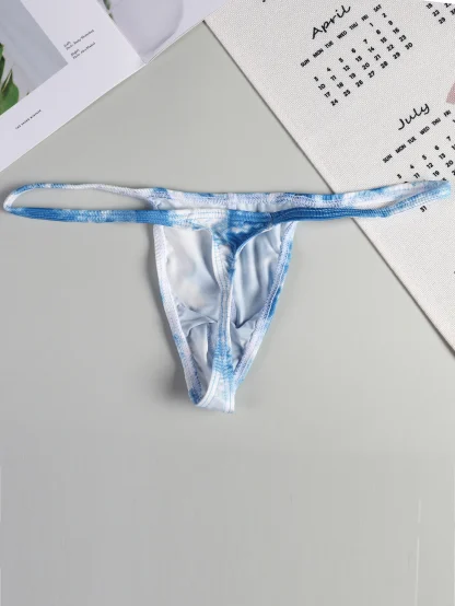 Trendy Men's Thong with Tie Dye Print - Image 2